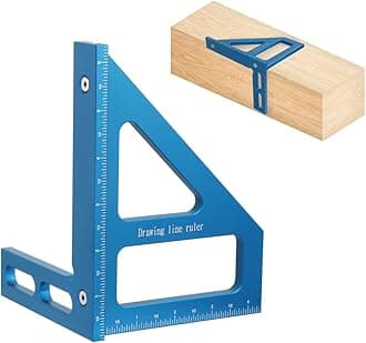 6" Imperial 3D Multi-Angle Measuring Ruler,45/90 Degree Aluminum Alloy Woodworking Square Protractor,Drawing Line,Miter Triangle Ruler High Precision Layout Measuring Tool for Woodworking