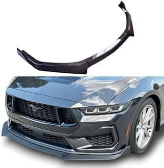 JSD 3-Piece Front Bumper Lip Chin Spoiler for 2024+ Mustang GT, EcoBoost Without Performance Pack,Real Gloss Carbon Fiber