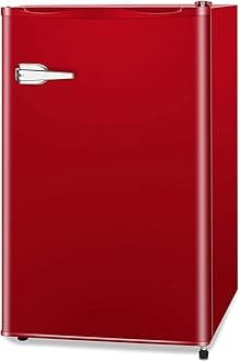 Mini Freezer, 2.3 Cu.ft Small Upright Freezer with Handle, Removable Shelves, Adjustable Thermostat, Low Noise for Bedroom/Apartment/Office, Red