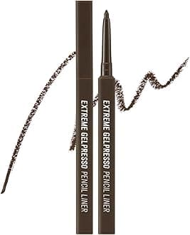 CLIO Extreme Gelpresso Pencil Eyeliner, Gel Smooth Waterproof Formula, One Swipe High Pigment Color, Smudge Resistant Long Wear, Creamy Glide, Blend Control, Defined Eye Precision (001 Black Brown)