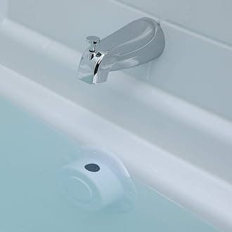 SlipX Solutions Bottomless Bath Overflow Drain Cover for Tub, Adds Inches of Water to Bathtub for a Warmer Deeper Bath, Spa Accessories, Drain Block, Water Stopper Plug (4 inch Inner Diameter, White)