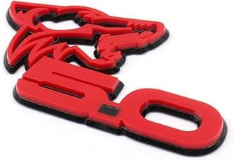 Pair Custom Coyote 5.0 Emblems Door Left Right 3D Badge Compatible with Mustang F150,Universal Car Vehicle, Truck (Red Black)