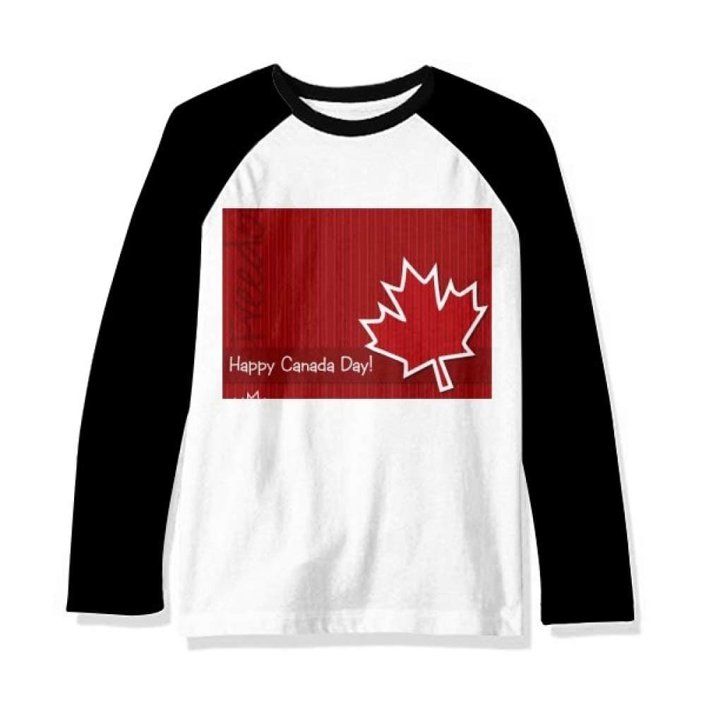 BestchongCanada Flavor Happy Canada Day Long Sleeve Top Raglan T-Shirt Cloth