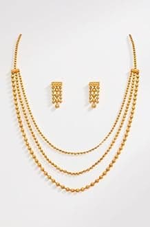 JFL - Jewellery for Less Gold Plated Necklace & Earrings Set for Women