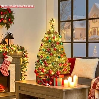 Yaheetech 3ft Tabletop Artificial Mini Christmas Tree Includes Cloth Bag Base for Bedroom Table Desk Porch, Little Xmas Tree for Home Office Holiday Decor