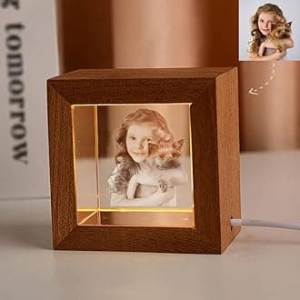 3D Crystal Photo, Custom Engraved Square Crystal, Children's Night Light Personalized Gift, Anniversary, Pet, Memorable Gift, Birthday Gifts