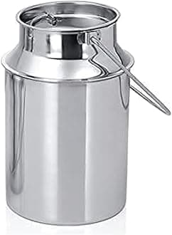 Stainless Steel Milk Can, Oil Can, Milk Barni, Ghee Storage Can, Silver Stainless Steel Milk Storage Can with Lid (2 Liter)