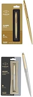 Parker Classic Gold GT Ball Pen Galaxy Stainless Steel Gold Trim Ball Pen