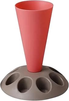 Baofu Piping Bags Holder Piping Bag Stand, Pastry Bag Support Stand, Plastic Pastry Bag Stand for Cake Decorating Kit, Piping Bag Filling Stand with Cake Nozzles Holder, Baking Accessories (Red)
