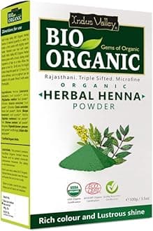 Bio Organic Herbal Henna Powder (100g), 100% Pure Henna Hair Colour, 100% Natural Hair Dye Chemical-Free, Nourishing, Conditions & Strengthens Hair, Adds Shine