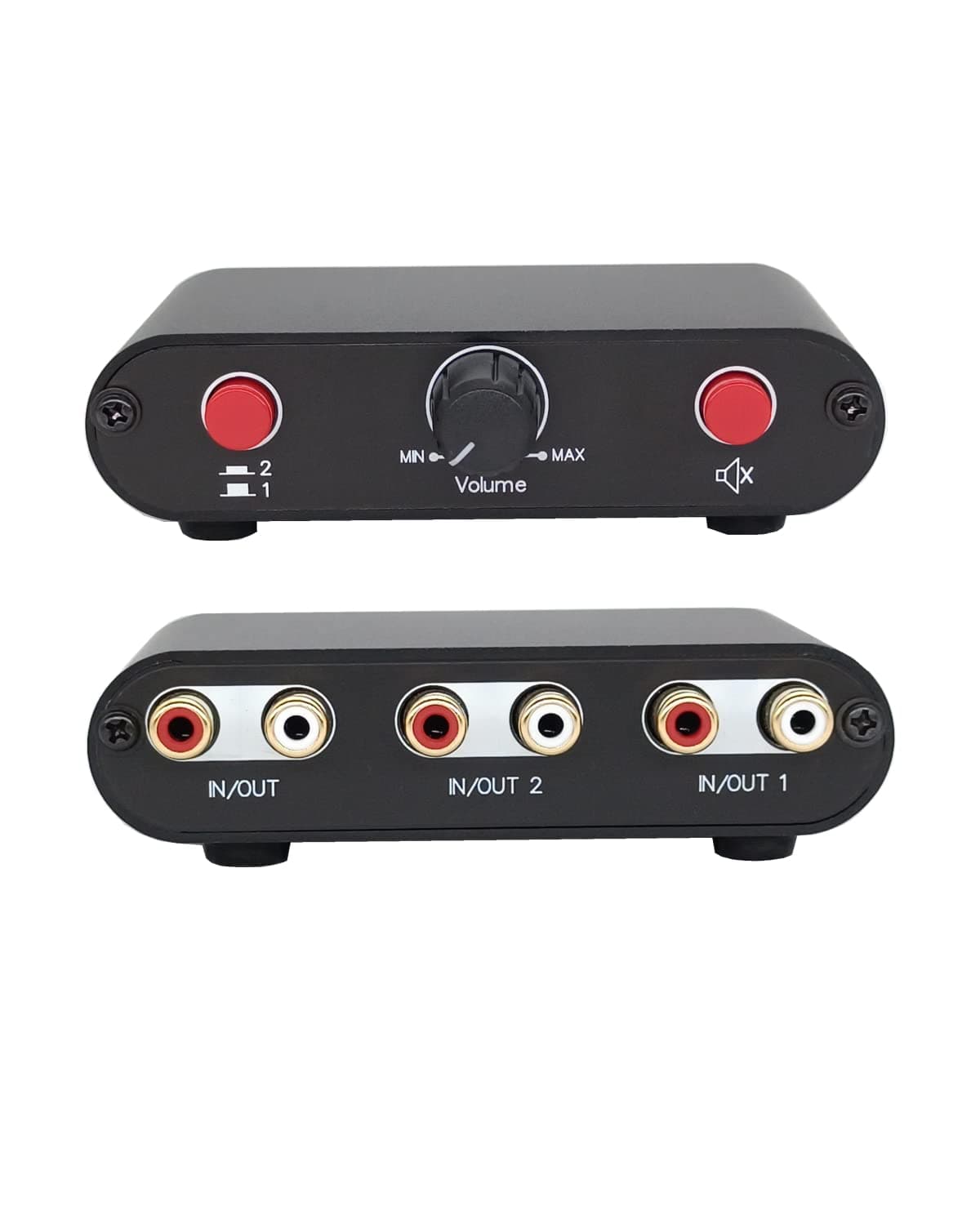 2-Way RCA Stereo Audio Switch Input Signal Source Switcher Selector Splitter Box（2 in 1 Out / 1 in 2 Out）-RC21