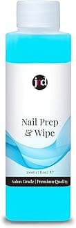 Nail Prep & Gel Polish Wipe Sticky Residue Remover Cleaner, UVLED Gel Polish Preparation (Sanitises Nail Plate) and Finisher (Removes Tacky Layer) 50ml