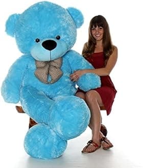 Toys Very Soft Lovable/Fluffy/SpongyHuggable Cute Teddy Bear with Neck Bow for Girlfriend/Birthday Gift/Boy/Girl/Valentine/Anniversary (Blue, 6 Feet)