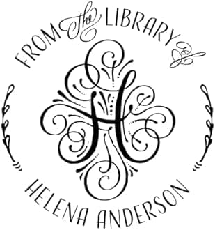 ExcelMark Personalized Book Embossers & Stamps - Personalize a Book Embosser, Wood Stamp, or Self-Inking Mount (Adorn, Round)