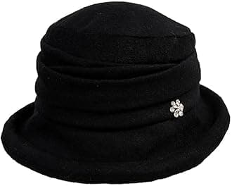 Comhats Winter Cloche Bucket Hat for Women Wool Elegant Dress 1920s Vintage Fedora