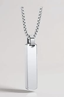 Fashion Frill Silver Chain For Men Stylish Stainless Steel Bar Pendant Necklace Silver Chain Pendant For Men Boys Love Gifts Mens Jewellery