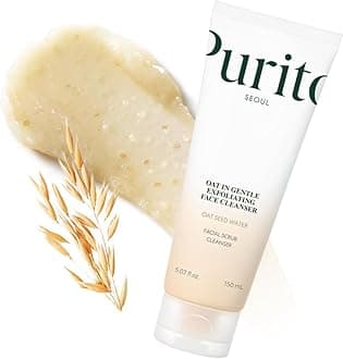 PURITO Korean Oat Exfoliating Facial Polish Gentle & Effective Daily Scrub Hydrating Face Cleanser Oat Seed Water Vegan Skincare Mild Non-comedogenic Soothing Solution All Skin Types 150 ml