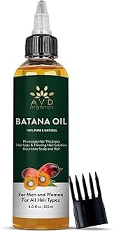 AVD ORGANICSBatana Oil – 100% Pure & Natural Batana Oil for Hair from Honduras | Skin Moisturizing, Eyebrows & Eyelashes | Natural Hair Oil for Men & Women | 120ml