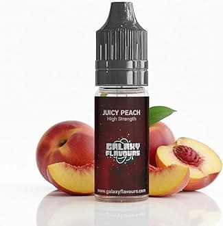 Juicy Peach Food Flavouring Drops 10ml - Premium Natural Peach Extract for Professional Baking & Luxury Fruit Beverages - High Strength Food Grade Concentrate by GALAXY FOOD FLAVOURS