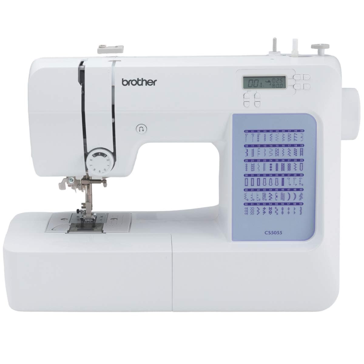 CS5055 Computerized Sewing Machine, 60 Built-in Stitches, LCD Display, 7 Included Feet, White