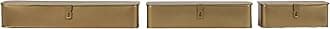 Creative Co-Op Decorative Metal Boxes with Gold Finish (Set of 3 Sizes)