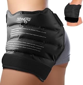 NEWGO Hip Ice Pack Wrap Reusable Hot Cold Therapy Gel Ice Pack for Hip Bursitis, Hip Replacement Surgery, Hip Flexor Pain, Swelling, Sports Injuries, Hip Pain (Black)