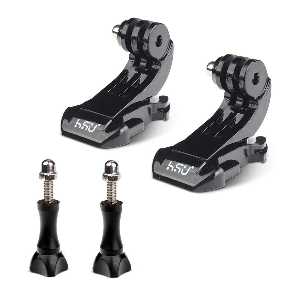 HSU Vertical Surface Quick Mounting J-Hook Buckle Mount, Long Thumb Screw Accessory Kit for GoPro Hero 3 3+ 4 5 6 7 8 SJ4000 SJ5000 SJ6000(4 Pack, Black)
