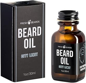 Fresh Beards City Limit Beard Oil - Teakwood & Lavender Fragrance - Scented Mens Beard and Mustache Oil - Soothing Anti-Itch Moisturizer & Softener for Dandruff Prevention and Healthy Beard Growth