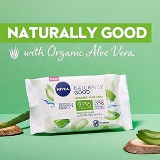 NIVEA Biodegradable Naturally Good Wipes, Biodegradable Wipes made from 100% Plant Fibres, Natural Make-Up Wipes, Face Wipes Makeup Remover, 25 wipes