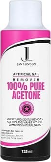 100% Pure Acetone Nail Polish Remover for UV/LED Gel, Acrylic Nails, and Nail Varnish Soak Off – Professional Strength, Fast-Acting Formula, 125ml