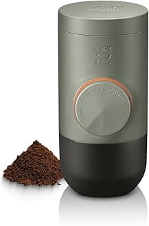 WACACO Minipresso GR2 Espresso Machine Compatible Ground Coffee, Portable Coffee Maker 18 Bar Manually Operated, Espresso Maker On The Go,Ultra-Small For Travel Camping Fishing Climbing Riding