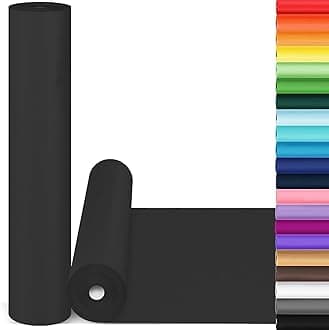 Black Wrapping Paper, 15"×900" (75FT) Art Paper Craft Kraft Paper Roll for Poster Bulletin Board, Construction Paper Roll for Father’s Day Men Birthday Valentines Halloween Bouquet Flower Packing
