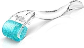 Derma Roller 0.5mm, 200 Real Individual Needles, Microneedling Roller for Hair Beard Growth, Titanium Micro Needling Roller for Face Body Scalp Men and Women