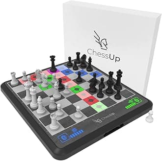 ChessUp 1 - Electronic Chess Board by Bryght Labs with Built-in Chess Engine & Instructor- Includes Chess Set TouchSense Pieces, Light Up Smart Chess Board: Features Al, Wireless Play & Companion App