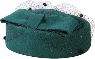 Pillbox Hat Fascinator Beret Wedding Party Top Hat Church Wool Hat for Women