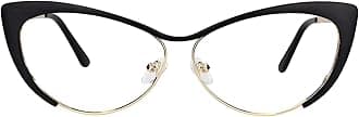 Zeelool Oversized Cat Eye Blue Light Blocking Glasses for Women Metal Eyewear Ellen VFM0176