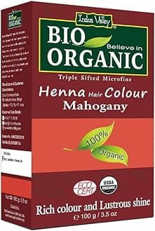 – INDUS VALLEY Bio Organic Natural Henna Hair Color Mahogany 100gm| 100% Gray Hair Coverage And Long Lasting Hair Dye | Vegan and Cruelty-Free