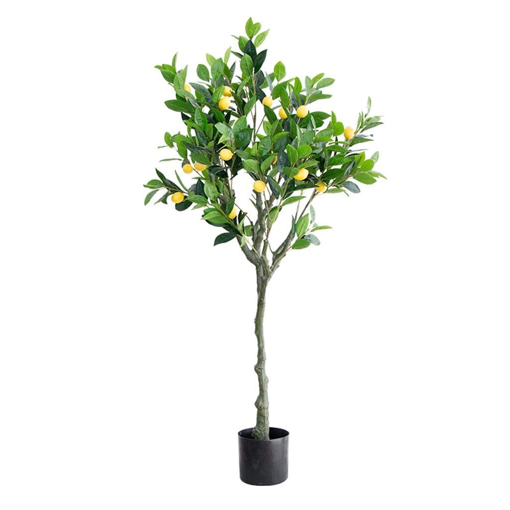Artificial Trees Large Artificial Tree Fake Tree Floor Simulation Lemon Tree Potted Home Living Room Window Decoration Green Plant Bonsai Artificial Flora (Size : 130cm)