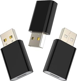 LMUBOY USB to USB-C Female Adapter Pack-3,Compatible with Apple Watch SE/7/8/9/Ultra MagSafe Charger,Type-C Charging Cable Converter for iPhone,iPad,AirPods,Car USB Charger and USB-C Cable