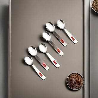 HAZEL Stainless Steel Spoon for Spice Box | Small Mini Spoon for All Tea Coffee Sugar & Spices Set, Set of 6, 8.4 Centimeter