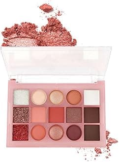Eyeshadow Palette Makeup – Neutral Nude Matte & Shimmer Eyeshadow Palette, High Pigment Waterproof Glitter Eye shadow,Blendable Pink, Brown, Rose Gold Eye Makeup (F-02#, 1 Count (Pack of 1))
