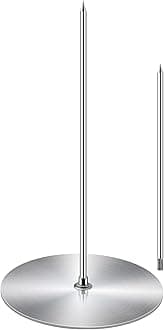 ZAUGONTW Vertical Skewer Grill - Stainless Removable Vertical Brazilian Barbecue Grilling Rack Meat Spit - Perfect for Steak, Whole Chickens, Whole Fish, Large Meat