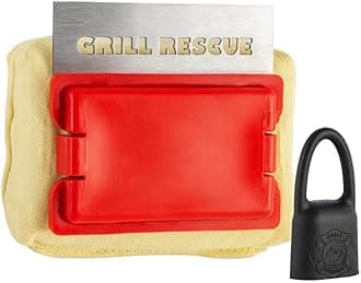 Bristle-Free Steam Cleaning Grill Brush - Safe for All Grill Types, Heat-Resistant Head, Perfect for Stainless Steel, Porcelain, Cast Iron Grates (Scraper Head and Hanger Bundle)