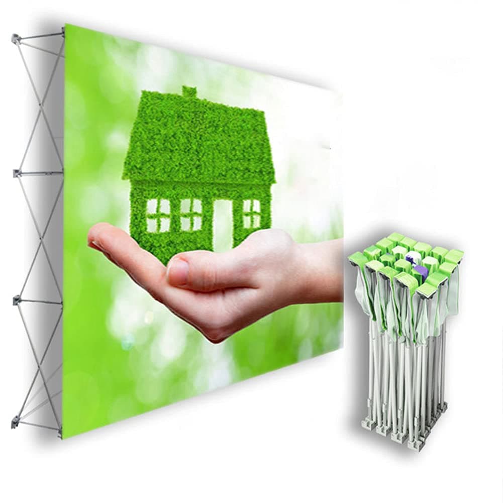 Hook and Loop Tension Fabric Backdrop 8'x8' for Booth Frame Straight Pop Up Display Stand