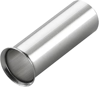 Baomain 100-Pack AWG 8/10mm² Long: 15mm Copper Crimp Connectors – Non-Insulated Ferrule Pin Terminals (EN10-15)