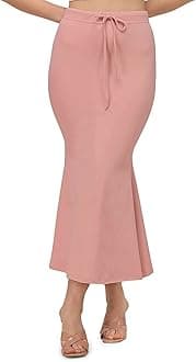 ELLITI Women's Cotton Lycra Blended Full Elastic and Fit Tummy Tucker, Full Leg Cover, Stretchable, Saree Shapewear for Ladies, Petticoat Skirts for Women, Shape Wear Dress for Sari Silhouette Shaper