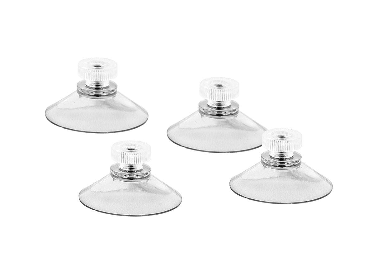 4x Suction Cup Diameter 40 mm with M4 Thread V2A Transparent Suction Cups With Knurled Nut