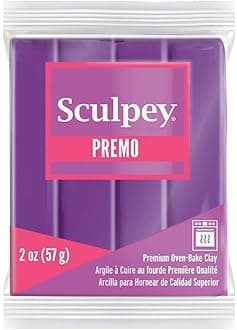 Sculpey Premo™ Polymer Oven-Bake Clay, Purple Pearl, Non Toxic, 2 oz. bar, Great for Jewelry Making, Holiday, DIY, Mixed Media and Home décor Projects. Premium Clay Perfect for clayers and Artists.