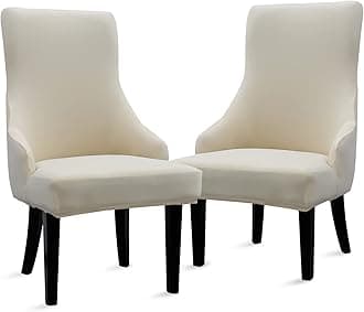 Liykimt Stretch Wingback Side Chair Slipcover-Accent Chair Cover Slipcover with Arm,Washable Upholstered Arm Dining Chair with Nailed Trim Protector for Dining Living Room Set of 2,Beige