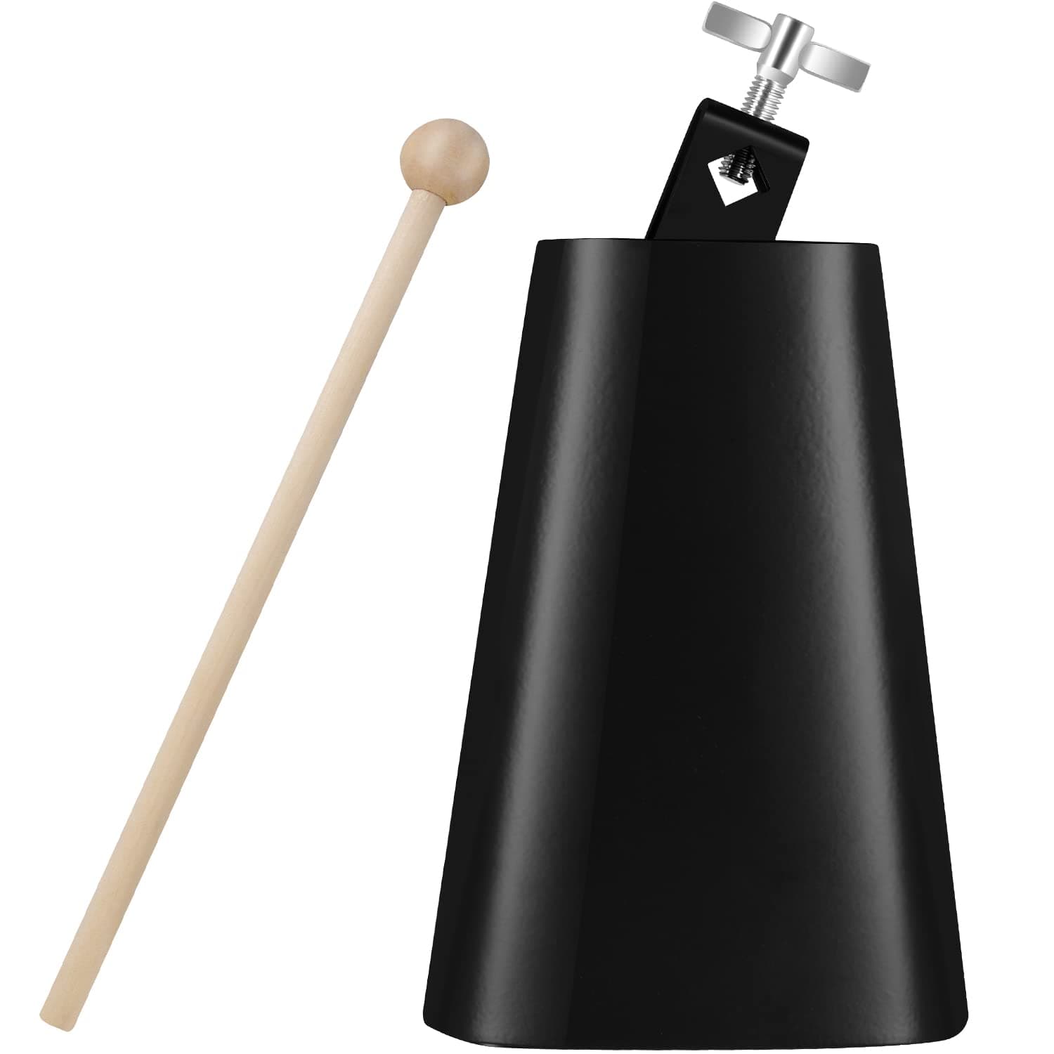 7 inch Metal Steel Cow Bells Noise Makers Hand Percussion Cowbell with Stick for Drum Set